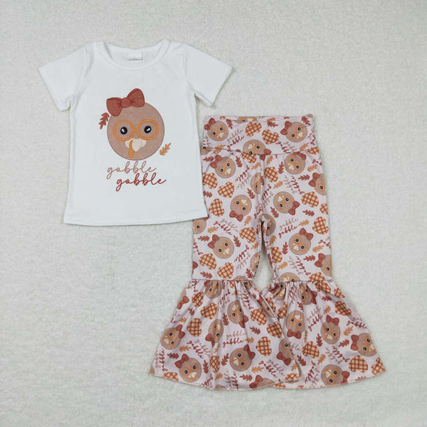 GSPO0905 RTS toddler girl lothes gobble thanksgiving outfit