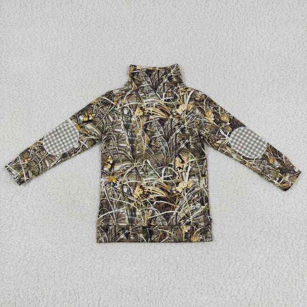 BT0332 RTS toddler boy clothes hunting mallard camo boy winter zipper top