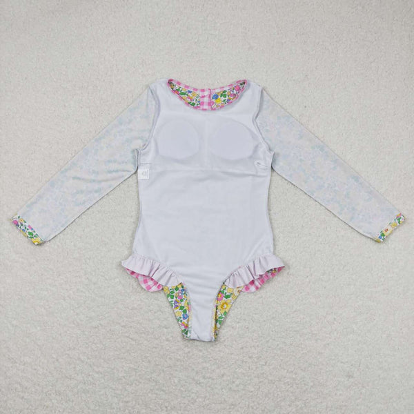 S0191 baby girl clothes floral girl swimsuit swimwear beach wear 1
