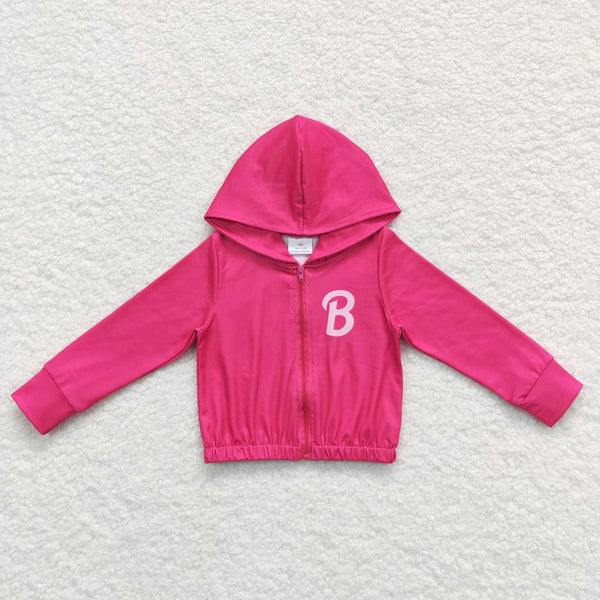 GT0330 baby girl clothes fall spring jacket girl hot pink coat
