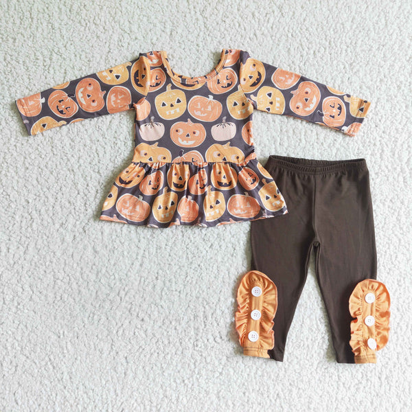 GLP0116 halloween kids outfit pumpkin set