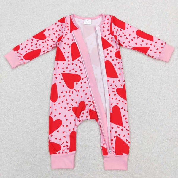 LR0839 baby girl clothes heart girl valentines day romper
