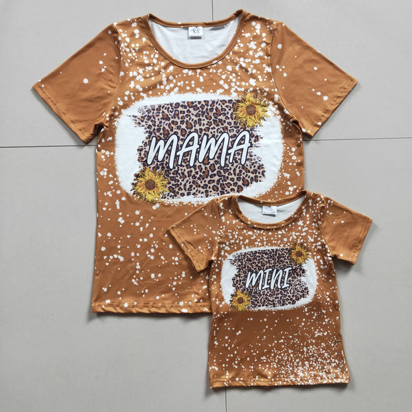RTS yellow leopard sunflower mummy and me matching shirt