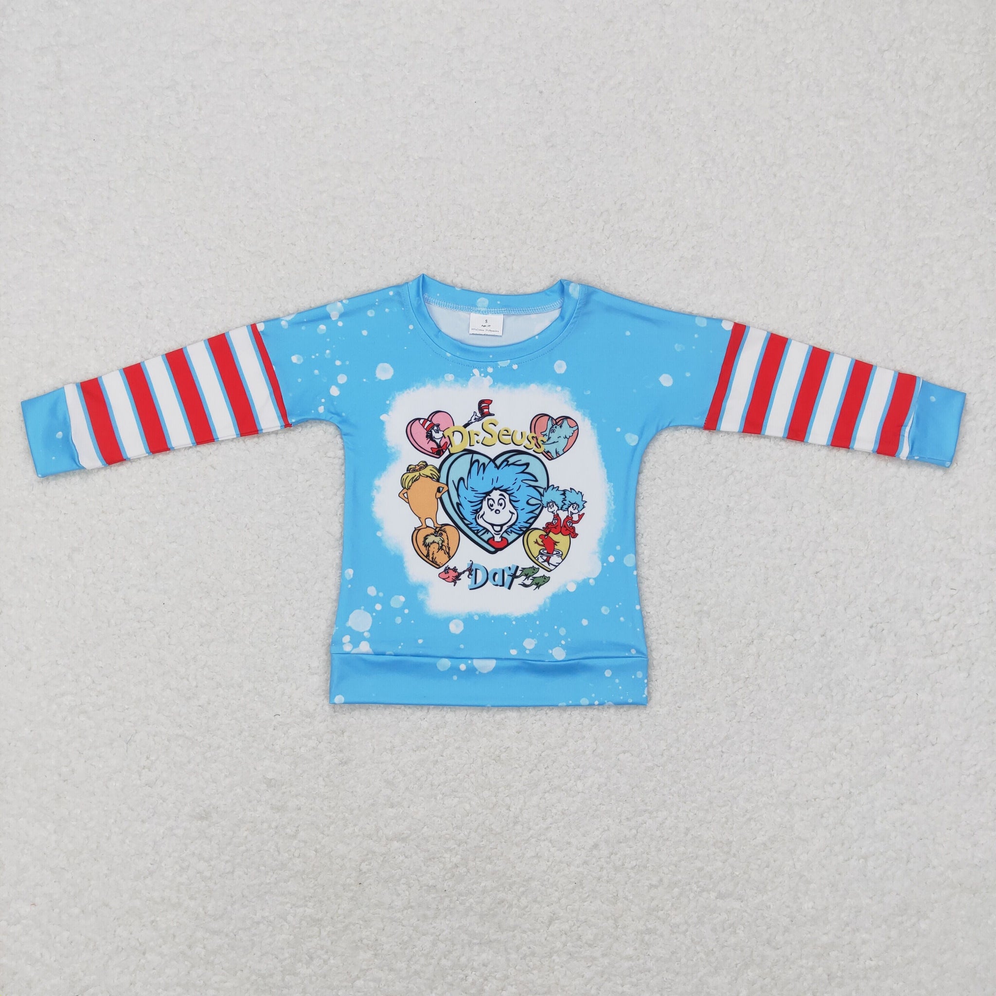 BT0412 kids clothes boys dr.seuss winter shirt