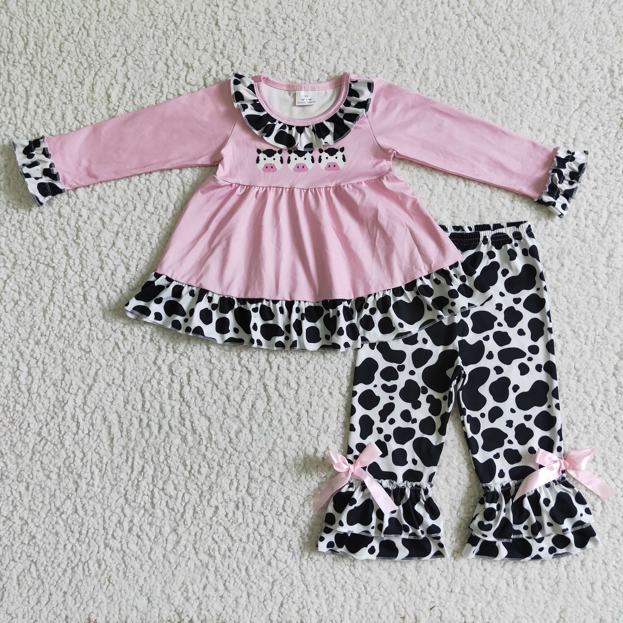 GLP0165 girls boutique outfits baby girl outfit set winter cow set-promotion 2024.10. 12 $5.5