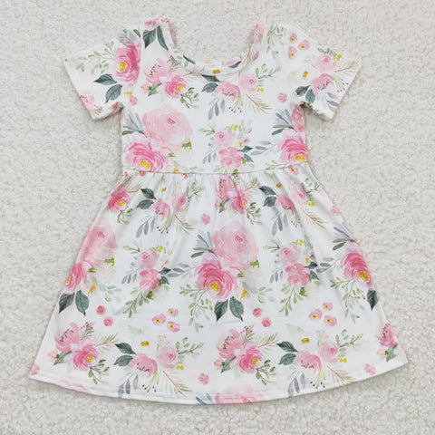 GSD0274 baby girl clothes floral summer dress short sleeve flower girl dress-promotion 2025.1.11 $5.5