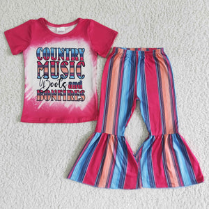 GSPO0008 kids clothing country  music short sleeve fall spring set-promotion 6.1 $5.5