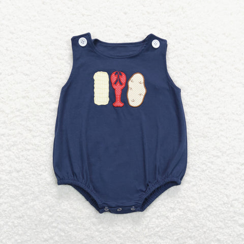 SR0740 baby boy clothes crawfish short sleeve boy summer bubble toddler  crawfish bubble romper