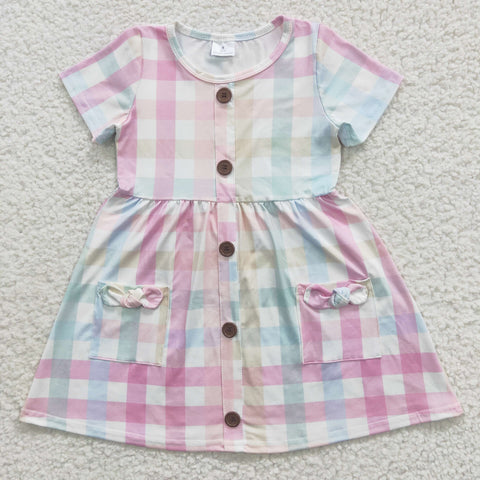 GSD0296 baby girl clothes colorful plaid summer dress-promotion 2025.1.4 $5.5