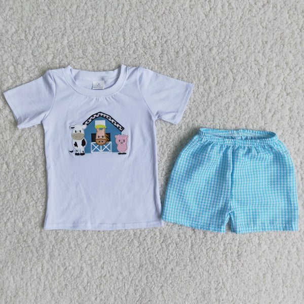 B18-12 baby boy clothes farm embroidery farm outfits-promotion 2024.5.11 $5.5