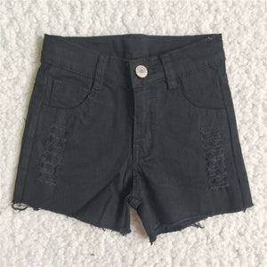 girl clothes summer black denim shorts