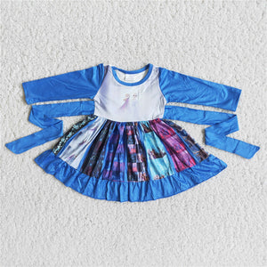 6 A26-2 girl winter cartoon blue long sleeve dress-promotion 2023.12.9