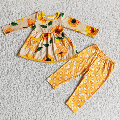 6 A11-30 girl winter yellow sunflower winter set-promotion 2024.9.21 $2.99