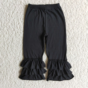 C6-12 girl black ruffles winter pants