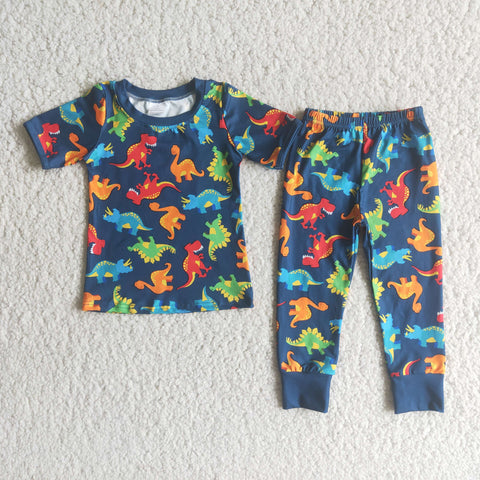 E2-29  short sleeve dinosaur outfits boy pajamas sleepwear-promotion 2025.3.1 $5.5