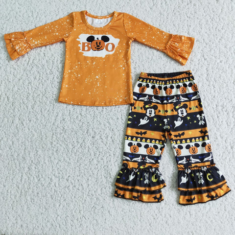 girl halloween orange pumpkin set