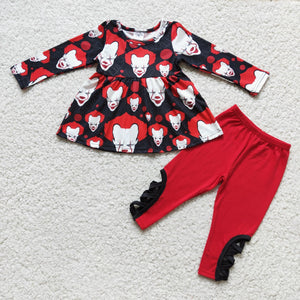 6 C7-23 girl halloween clown red pants winter set-promotion 2023.9.16