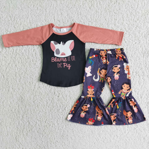 6 B3-40 girl winter pig long sleeve cartoon winter set--promotion 2024.12.28 $2.99