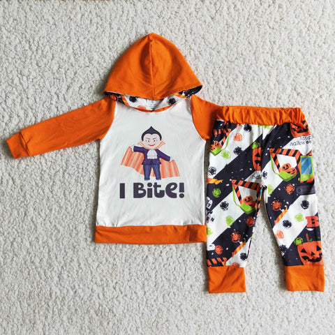 6 A5-2 boys orange hoodies i bite pumpkin set-promotion 2023.9.11