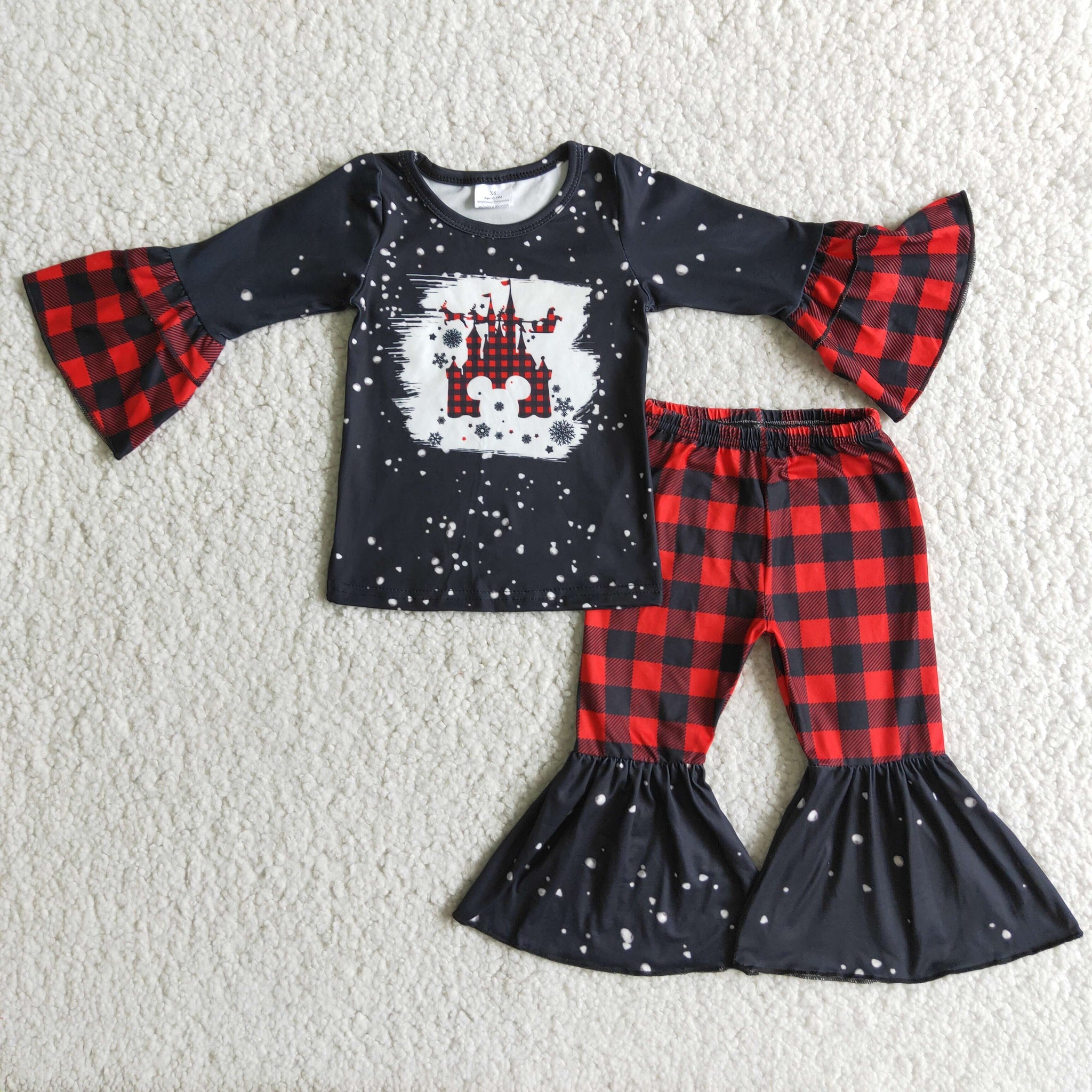 6 A16-19 baby girl clothes black plaid winter outfits-promotion 2024.11.2 $2.99