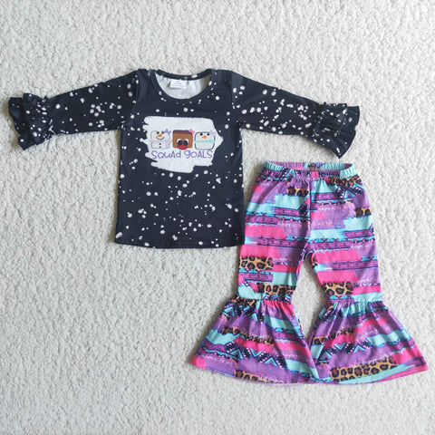 6 C8-17 baby girl clothes black caroon winter long sleeve set--promotion 2024.12.21 $2.99