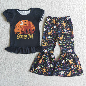 girl halloween short sleeve fall spring set