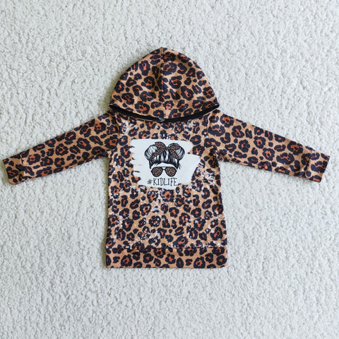 6 C9-18 girl leopard kidlife winter long sleeve hoodies top-promotion 2023.12.16