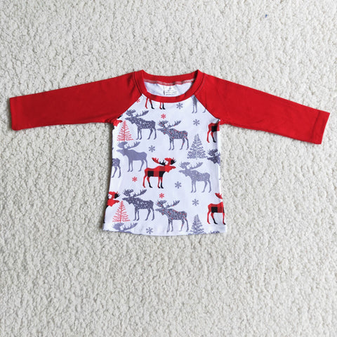 6 C8-29 boy deer winter long sleeve shirt top