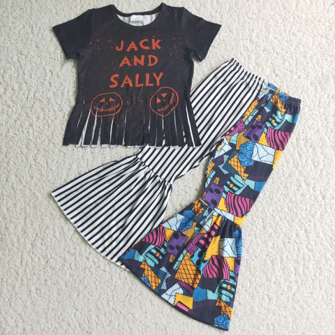 girl fall short sleeve jack and sally set