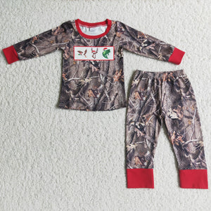 6 A9-13-1 RTS boy winter camo christmas pajamas long sleeve set-promotion 2024.10.19 $5.5