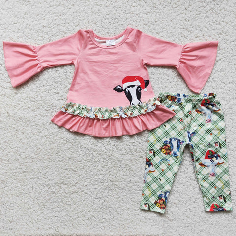 6 C10-30 girl winter cow farm christmas long sleeve set-promotion 2024.1.13 $5.5