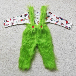 6 B0-4 christmas outfits for kids boy christmas set shir + fur pants