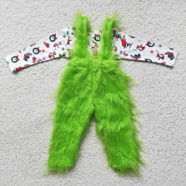 6 B0-4 christmas outfits for kids boy christmas set shir + fur pants