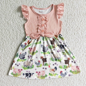 GSD0097 girl summer farm chicken dress-promotion 2024.7.13 $5.5