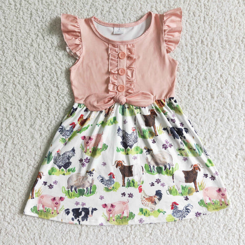 GSD0097 girl summer farm chicken dress-promotion 2024.7.13 $5.5