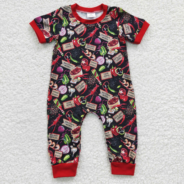 SR0206 baby boy clothes red crawfish romper