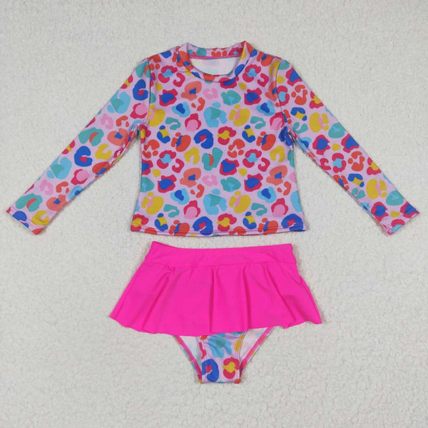 S0062 baby girl clothes swimsuit hot pink swimwear 1