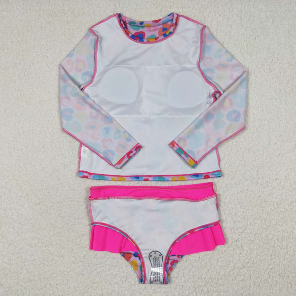 S0062 baby girl clothes swimsuit hot pink swimwear 2
