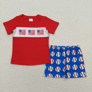 BSSO0674 RTS baby boy clothes baseball 4th of July patriotic toddler boy summer outfits (print svg)