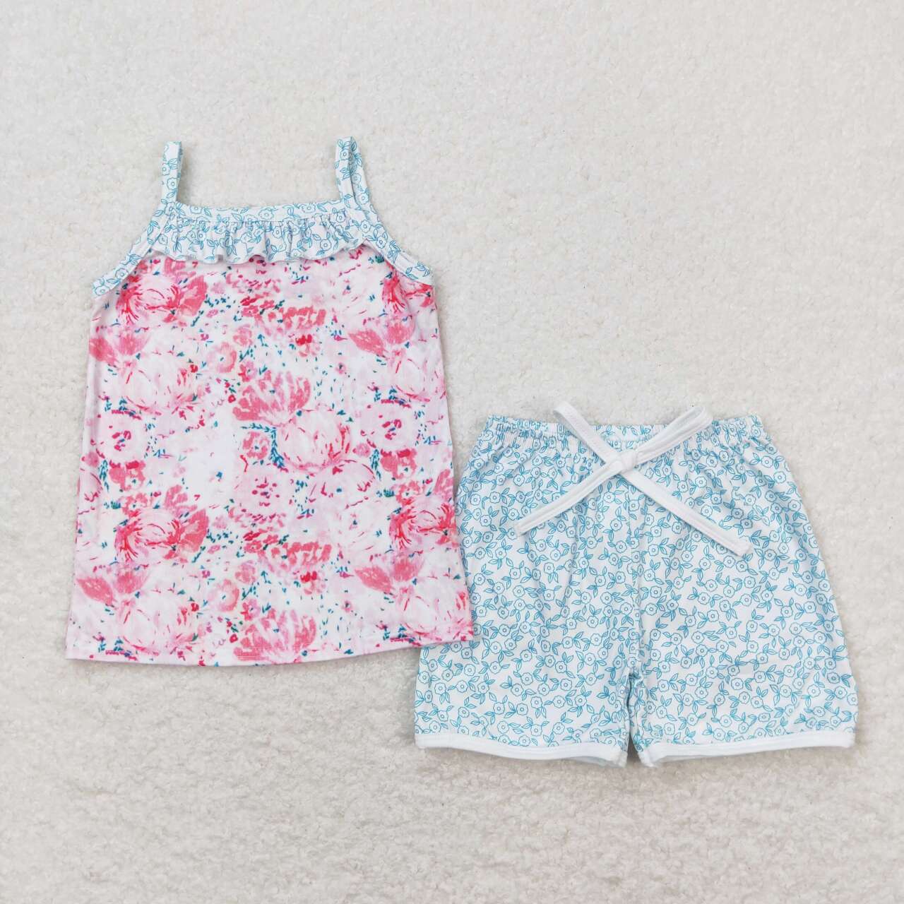 GSSO0869 RTS baby girl clothes floral toddler girl summer outfits