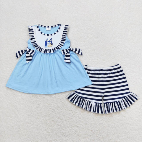 GSSO0751 RTS baby girl clothes cartoon dog toddler girl summer outfits