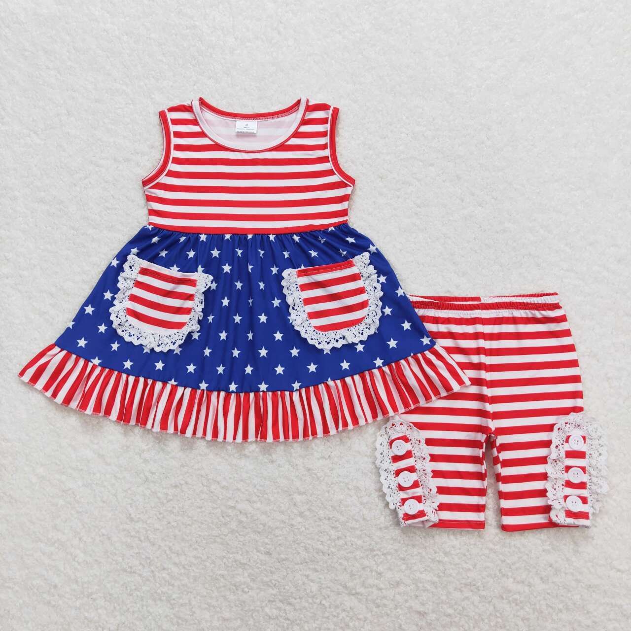 GSSO0855 RTS baby girl clothes 4th of July patriotic toddler girl summer outfits