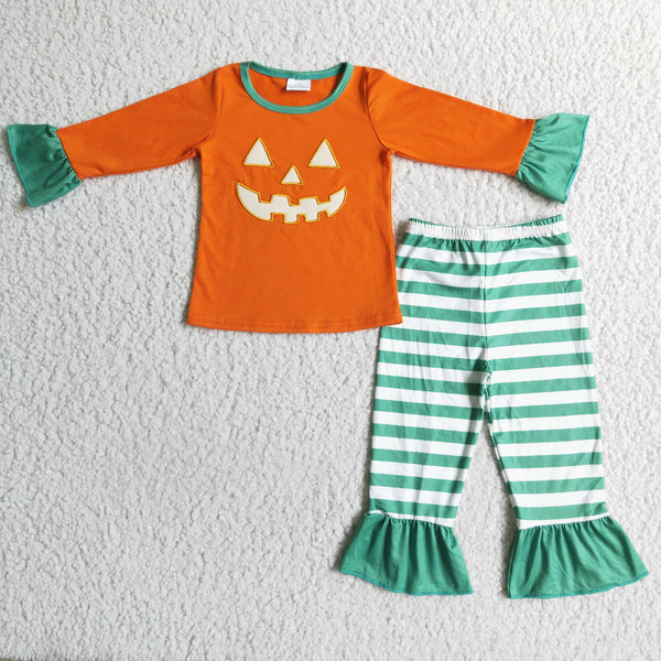 boys and girls matching halloween applique pajamas