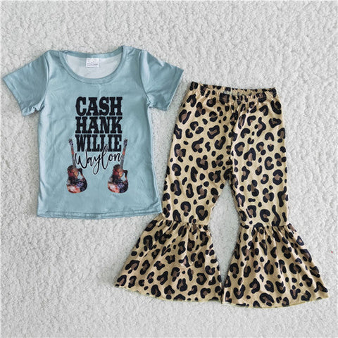 D9-13 girl leopard cash hank  short sleeve spring fall set-promotion 2024.1.20