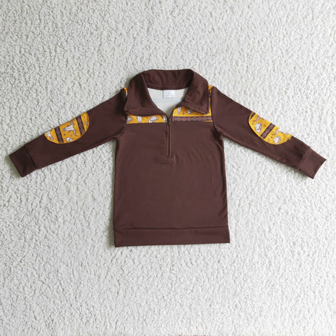 BT0088 baby boy clothes brown winter top