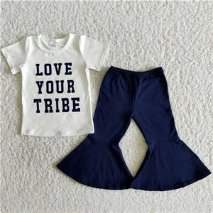 B11-23 baby girl clothes love your tribe fall spring outfits--promotion 2025.1.18 $2.99