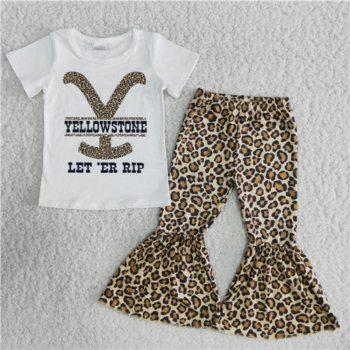 E7-26 baby girl clothes leopard fall spring set-promotion 2024.2.24