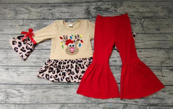 pre-order girl winter deer emboridery applique set