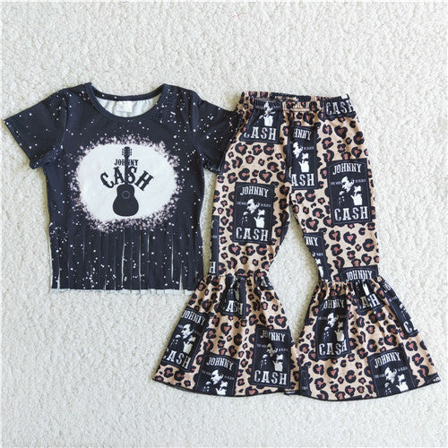 D5-13 girl tassel black cash short sleeve spring fall set-promotion 2024.6.22  $2.99