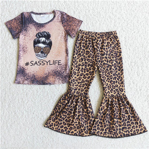 C3-22 girl leopard sassy life short sleeve set-promotion 2024.6.15 $2.99